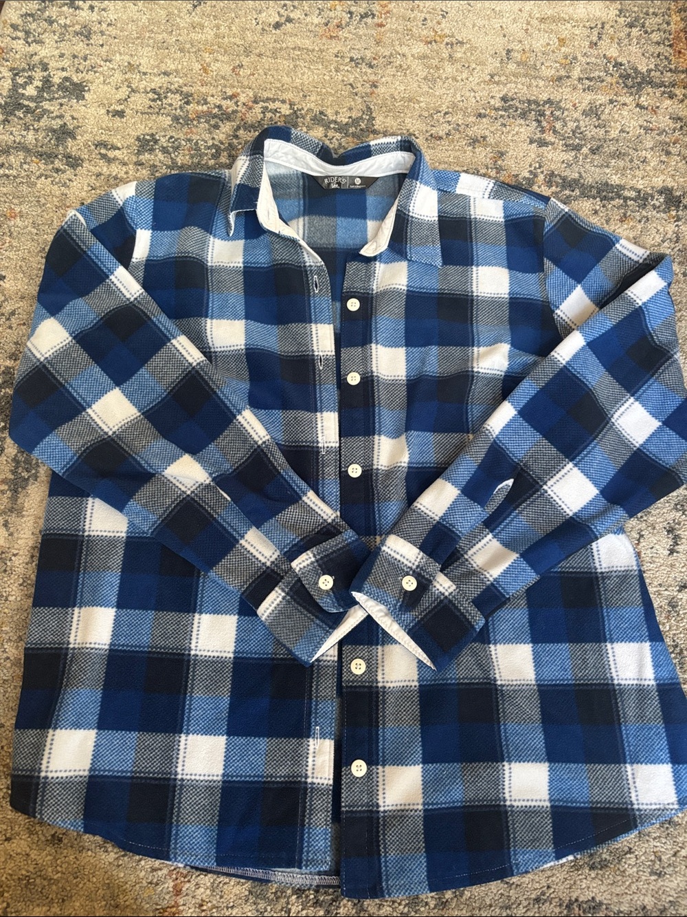 Lee Blue & White Plaid Button-Down Shirt